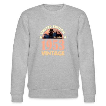 December 1953 - Birthday present, Vintage - Stanley/Stella CHANGER Unisex Organic Sweatshirt - heather grey - Front - Nik (191cm) & Marisol (170cm)