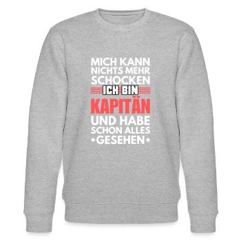 Unshockable captain - Stanley/Stella CHANGER Unisex Organic Sweatshirt - heather grey - Front - Nik (191cm) & Marisol (170cm)