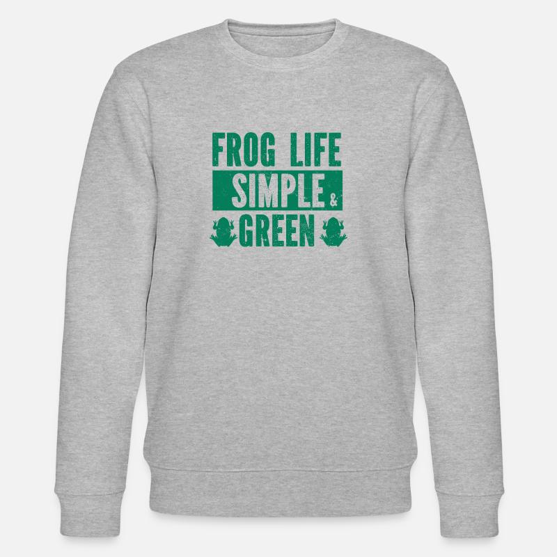 Frosch - Amphibie Tier - Stanley/Stella Unisex Bio-Sweatshirt CHANGER  - Grau meliert