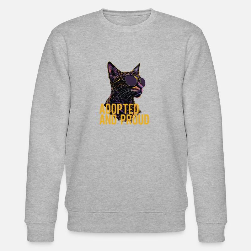 Bunte Neon-Adoptivkatze - Stanley/Stella Unisex Bio-Sweatshirt CHANGER  - Grau meliert