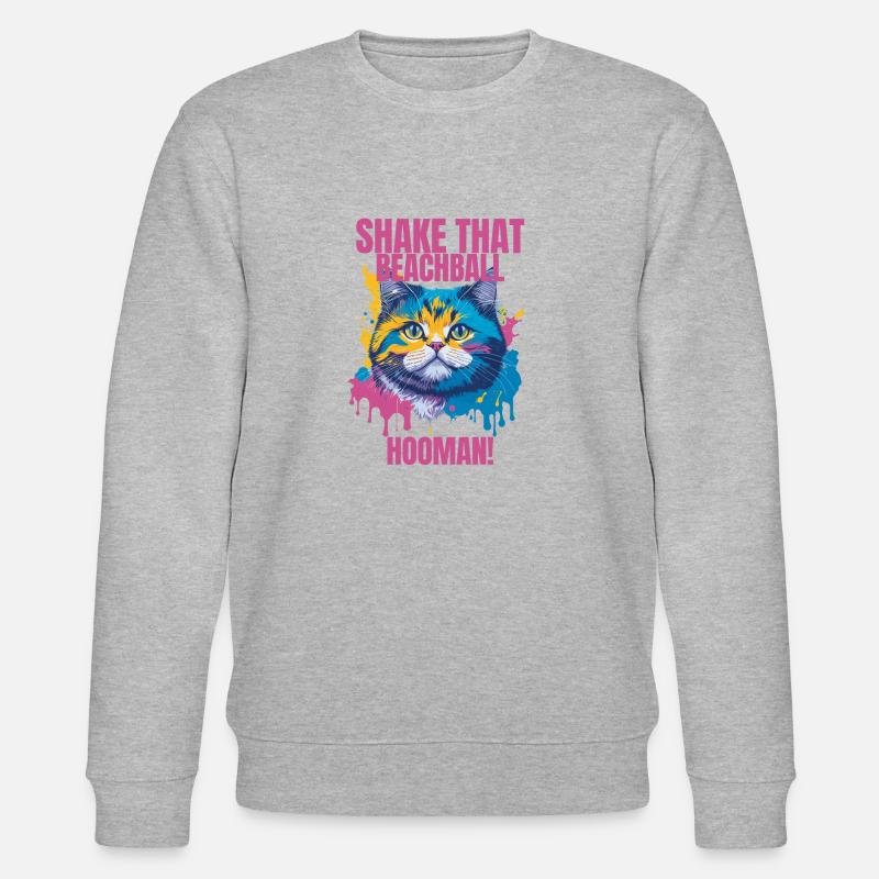 Spritzige Schnurrhaare Sommerkatze - Stanley/Stella Unisex Bio-Sweatshirt CHANGER - Grau meliert