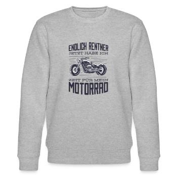Rentner Motorrad - Stanley/Stella Unisex Bio-Sweatshirt CHANGER  - Grau meliert - Vorne - Nik (191cm) & Marisol (170cm)