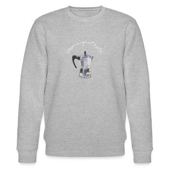 Chérie un café s il te plait - Stanley/Stella Unisex Bio-Sweatshirt CHANGER  - Grau meliert - Vorne - Nik (191cm) & Marisol (170cm)