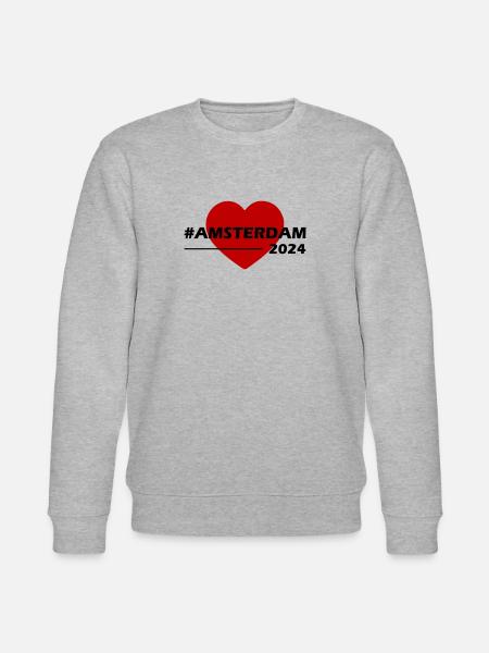 Amsterdam 2024 Heart Love - Stanley/Stella CHANGER Unisex Organic Sweatshirt - heather grey