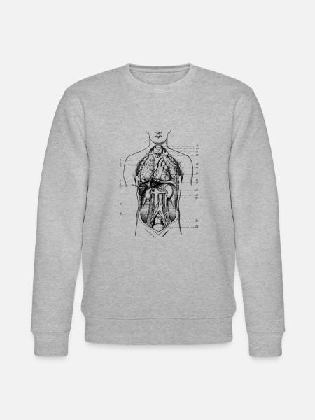 Medicinsk sektion alcutting af den menneskelige krop - Stanley/Stella økologisk unisex-sweatshirt CHANGER - grå meleret