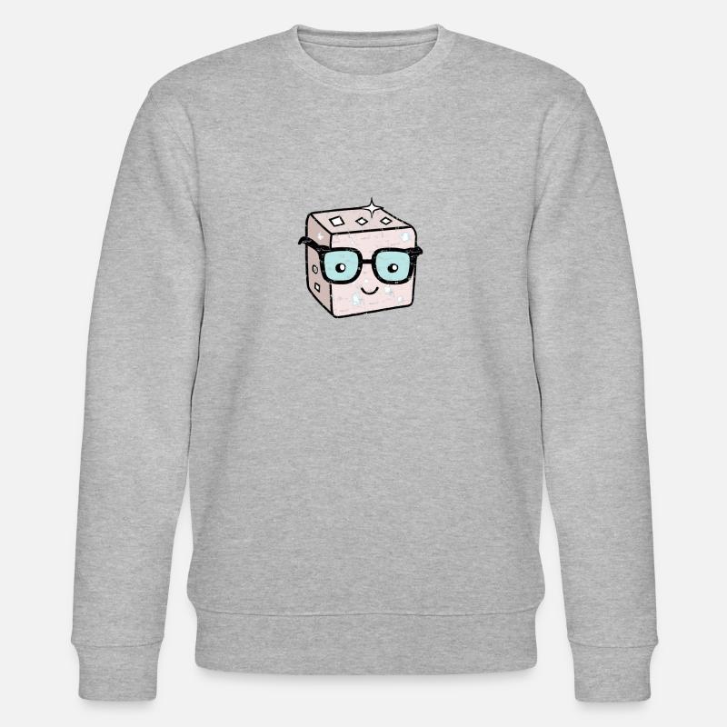 Sweet Sugar Cube Nerd Refined - Stanley/Stella CHANGER Unisex Organic Sweatshirt - heather grey
