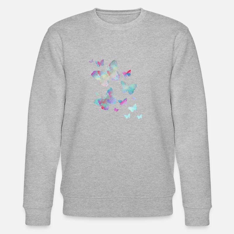 papillon papillon animal coloré couleur - Sweat bio CHANGER Stanley/Stella Unisexe - gris chiné