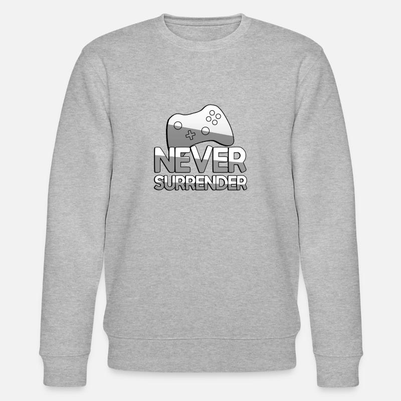 NEVER SURRENDER + Controller - Gaming - Stanley/Stella CHANGER Unisex Organic Sweatshirt - heather grey