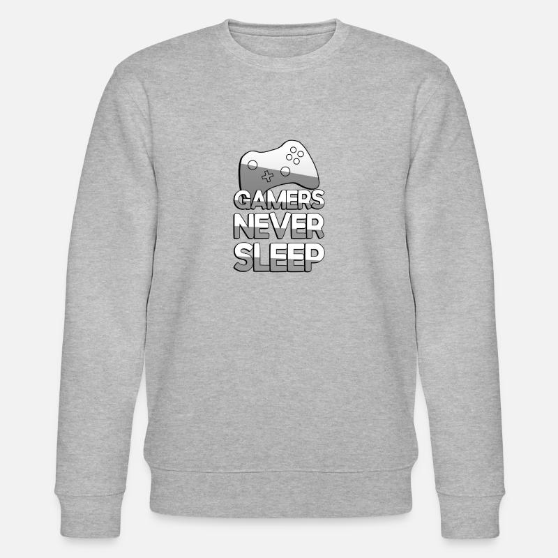 GAMERS NEVER SLEEP + Controller - Gaming - Stanley/Stella Unisex Bio-Sweatshirt CHANGER  - Grau meliert