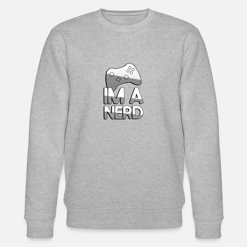 IM A NERD + Controller - Gaming - Stanley/Stella Unisex Bio-Sweatshirt CHANGER  - Grau meliert