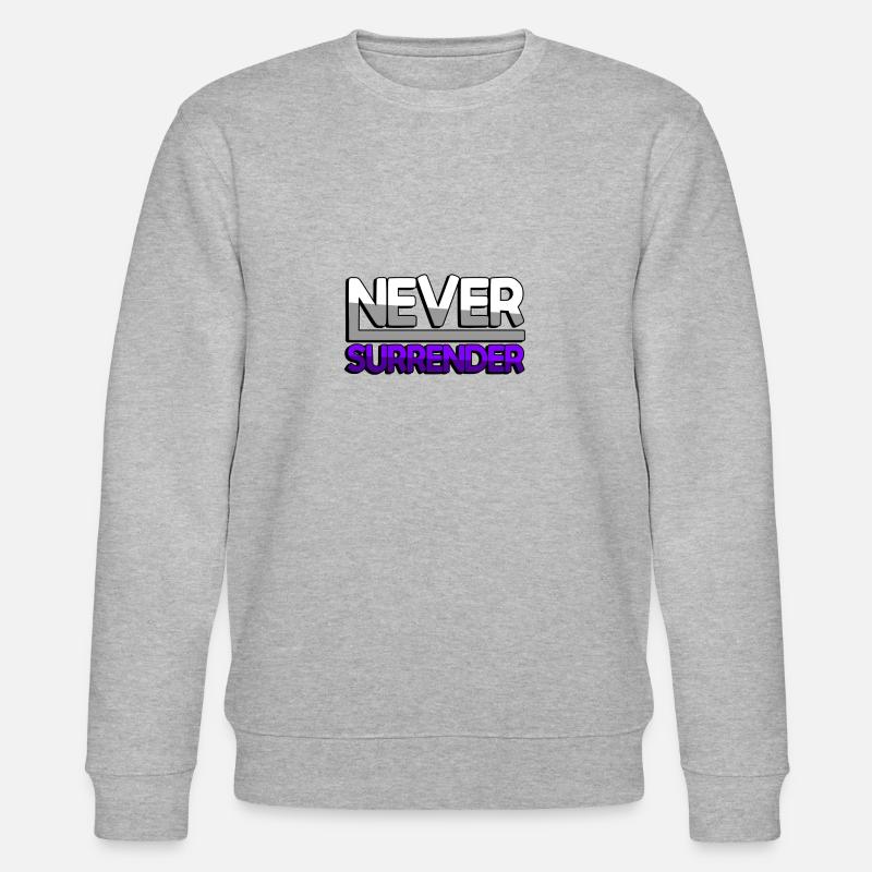 NEVER SURRENDER (Lila) - Gaming - Stanley/Stella Unisex Bio-Sweatshirt CHANGER  - Grau meliert