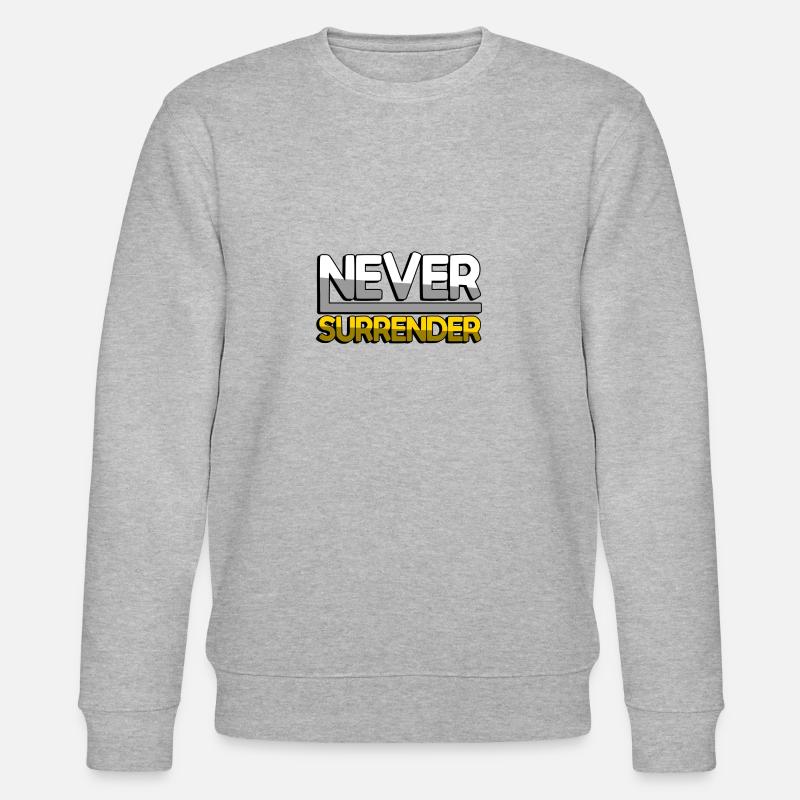 NEVER SURRENDER (Gelb) - Gaming - Stanley/Stella Unisex Bio-Sweatshirt CHANGER  - Grau meliert