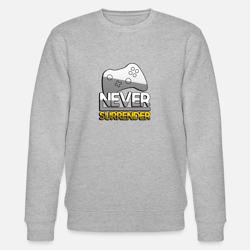 NEVER SURRENDER (Gelb) + Controller - Gaming - Stanley/Stella Unisex Bio-Sweatshirt CHANGER  - Grau meliert