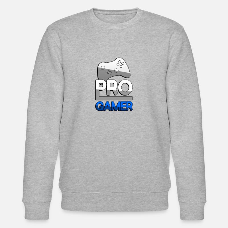 PRO GAMER (Blau) + Controller - Gaming - Stanley/Stella Unisex Bio-Sweatshirt CHANGER  - Grau meliert