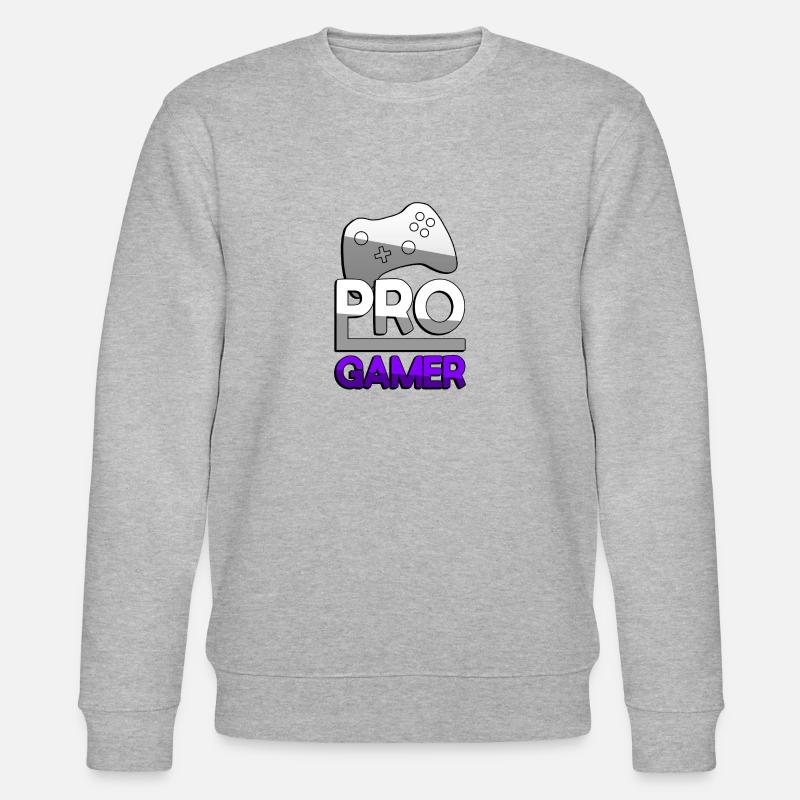 PRO GAMER (Lila) + Controller - Gaming - Stanley/Stella Unisex Bio-Sweatshirt CHANGER  - Grau meliert