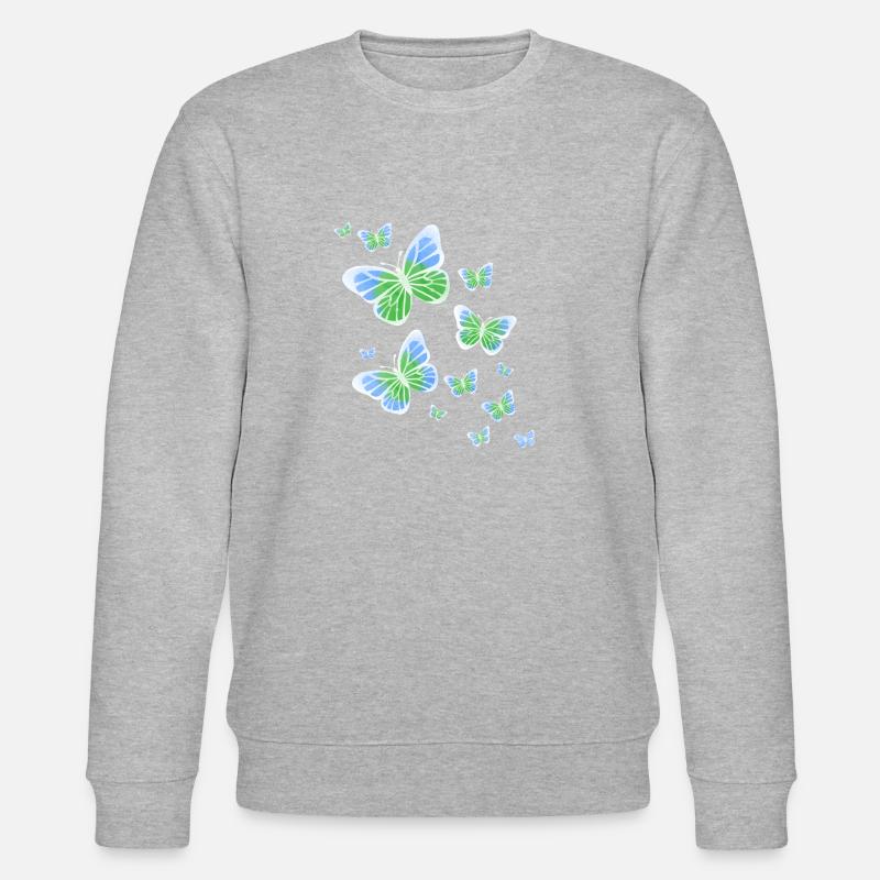 Schmetterling Schmetterling bunt Kinder Tier - Stanley/Stella Unisex Bio-Sweatshirt CHANGER  - Grau meliert