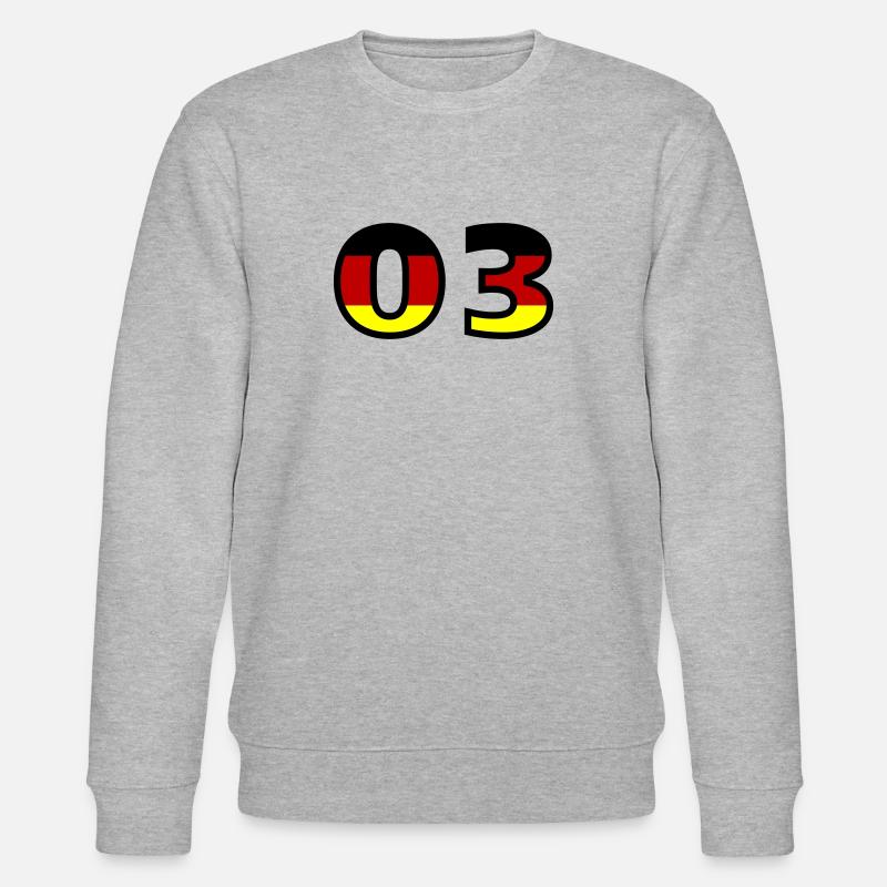 3 Number Germany Jersey - Stanley/Stella CHANGER Unisex Organic Sweatshirt - heather grey