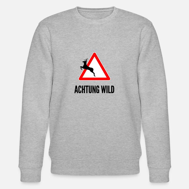 Attention cerf sauvage - Sweat bio CHANGER Stanley/Stella Unisexe - gris chiné