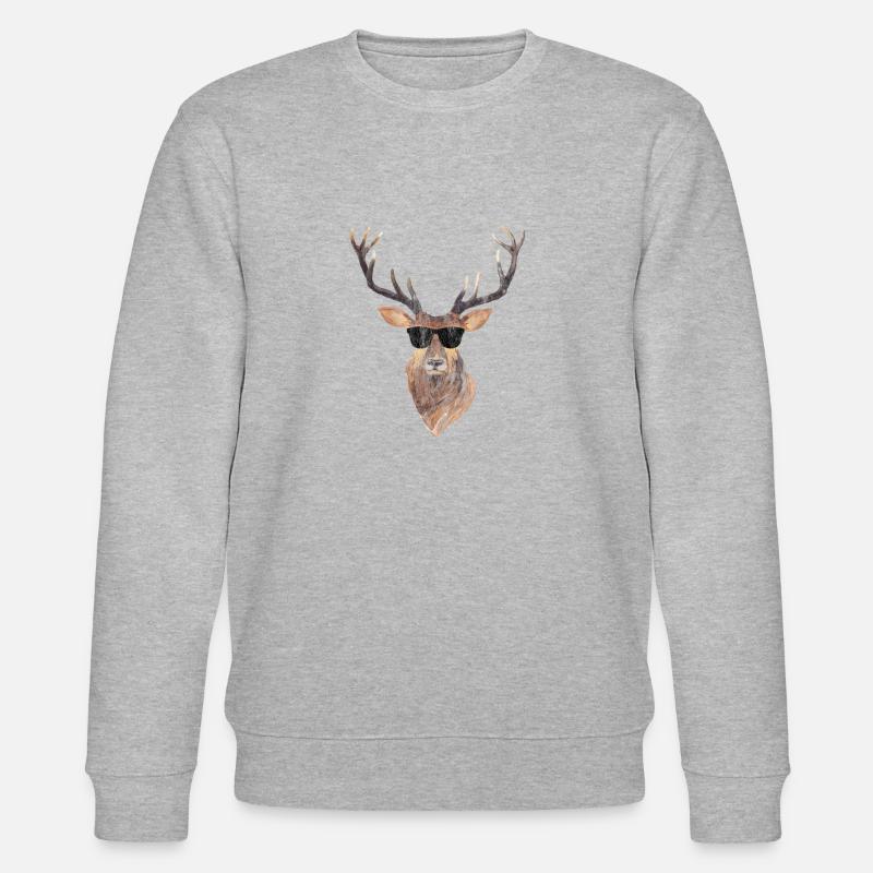 Jäger Cool Hirsch - Stanley/Stella Unisex Bio-Sweatshirt CHANGER  - Grau meliert