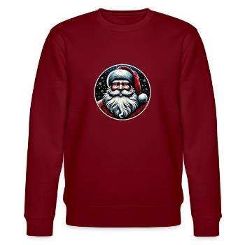 Weihnachtsmann Design Lustiges Geschenk für Weihnachtsliebhaber - Stanley/Stella Unisex Bio-Sweatshirt CHANGER  - Burgunderrot - Vorne - Nik (191cm) & Marisol (170cm)
