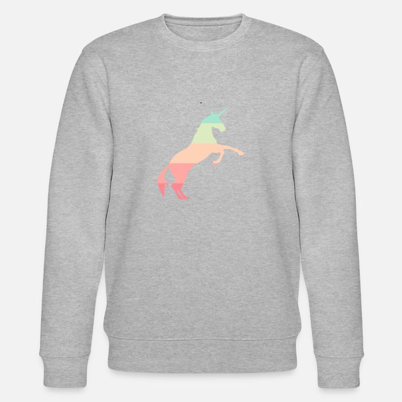 Regenbogen Einhorn - Stanley/Stella Unisex Bio-Sweatshirt CHANGER  - Grau meliert