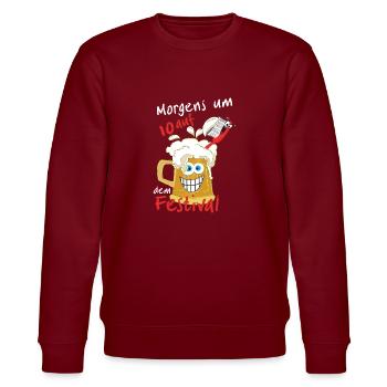 Chemise de fête drôle se brossant les dents avec de la bière - Sweat bio CHANGER Stanley/Stella Unisexe - bordeaux - Devant - Nik (191cm) & Marisol (170cm)