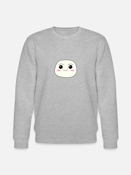 Kawaii Marshmallow - cute face - Stanley/Stella CHANGER Unisex Organic Sweatshirt - heather grey