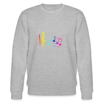 Noten - Musik - Stanley/Stella Unisex Bio-Sweatshirt CHANGER  - Grau meliert - Vorne - Nik (191cm) & Marisol (170cm)