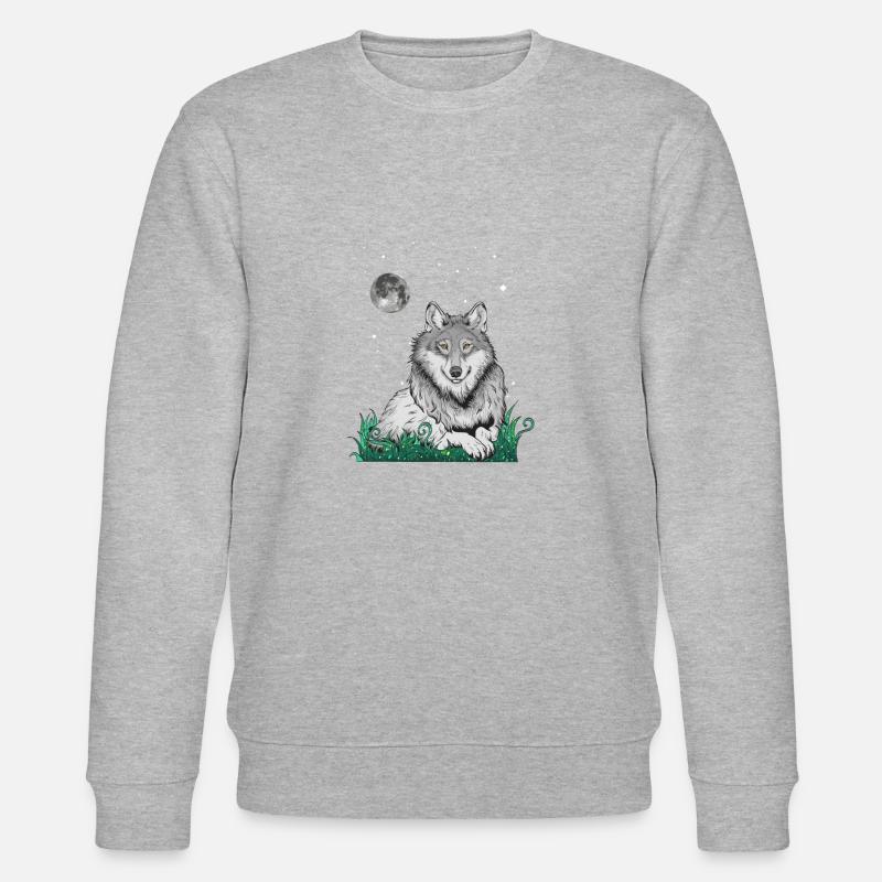 Wolf Wölfe Phantasie - Stanley/Stella Unisex Bio-Sweatshirt CHANGER - Grau meliert