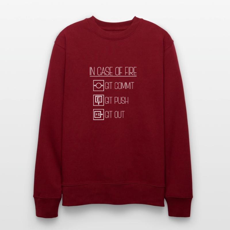 In Case Of Fire Git Commit Coding Programmer Linux Stanley/Stella Unisex Bio-Sweatshirt CHANGER 