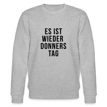 Es is wieder Donnerstag - Protestieren in Wien - Stanley/Stella Unisex Bio-Sweatshirt CHANGER  - Grau meliert - Vorne - Nik (191cm) & Marisol (170cm)