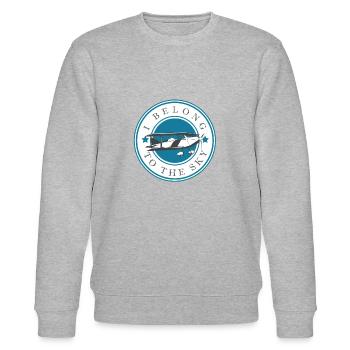 Flugzeug - Stanley/Stella Unisex Bio-Sweatshirt CHANGER  - Grau meliert - Vorne - Nik (191cm) & Marisol (170cm)