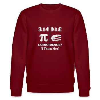 Pi Day Shirt Pi is Pie Backwards Coincidence Shirt - Sweat bio CHANGER Stanley/Stella Unisexe - bordeaux - Devant - Nik (191cm) & Marisol (170cm)