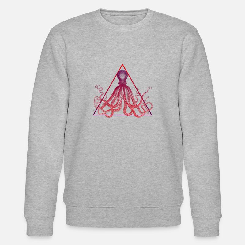 Krake Octopus Triangle Neon - Stanley/Stella Unisex Bio-Sweatshirt CHANGER  - Grau meliert