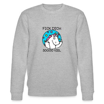 Einhorn Fick Dich - Stanley/Stella Unisex Bio-Sweatshirt CHANGER  - Grau meliert - Vorne - Nik (191cm) & Marisol (170cm)