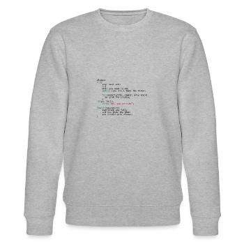Geek Coder - Stanley/Stella CHANGER Unisex Organic Sweatshirt - heather grey - Front - Nik (191cm) & Marisol (170cm)