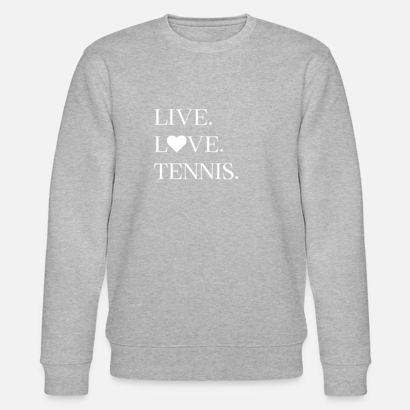 Lebe. Liebe. Tennis. - Stanley/Stella Unisex Bio-Sweatshirt CHANGER  - Grau meliert