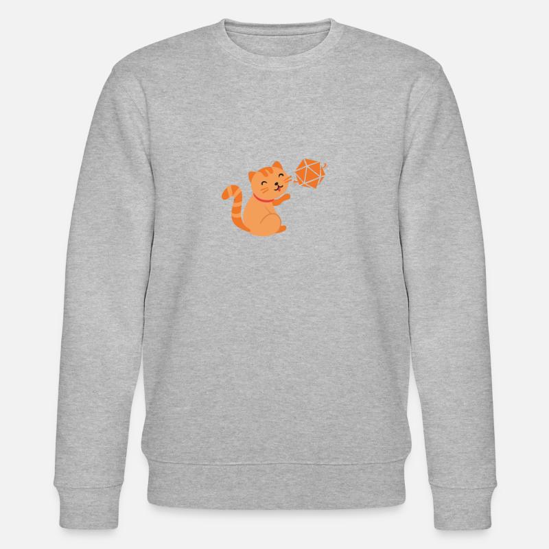 D20 Katze - Stanley/Stella Unisex Bio-Sweatshirt CHANGER  - Grau meliert