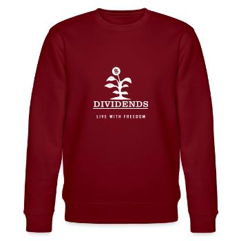 DIVIDENDS - LIVE WITH FREEDOM - Stanley/Stella CHANGER Unisex Organic Sweatshirt - burgundy - Front - Nik (191cm) & Marisol (170cm)