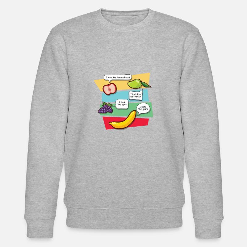 Lustige Früchte - Stanley/Stella Unisex Bio-Sweatshirt CHANGER  - Grau meliert