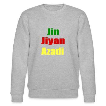 Jin Jiyan Azadi - Stanley/Stella Unisex Bio-Sweatshirt CHANGER  - Grau meliert - Vorne - Nik (191cm) & Marisol (170cm)