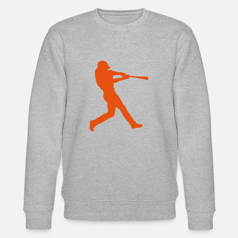 baseball bat strikes silhouette - Stanley/Stella CHANGER Unisex Organic Sweatshirt - heather grey