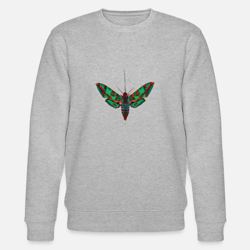 Psychedelic moth - Stanley/Stella CHANGER Unisex Organic Sweatshirt - heather grey
