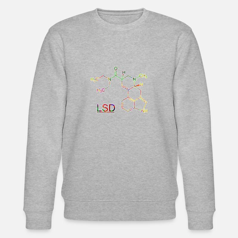 Acid LSD Psychedelisch Drogen Molekül - Stanley/Stella Unisex Bio-Sweatshirt CHANGER - Grau meliert