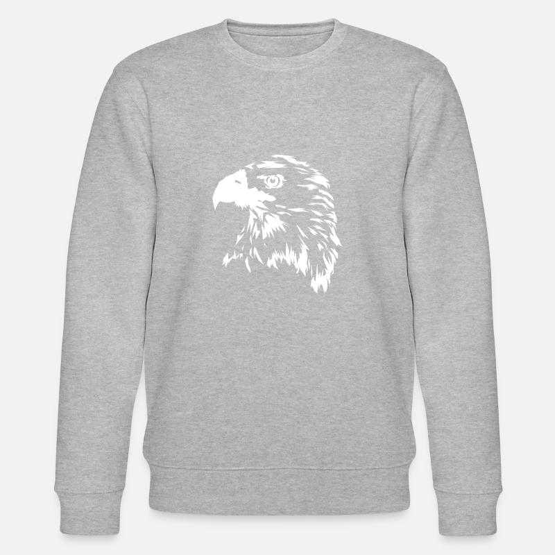 Eagle in white - Stanley/Stella CHANGER Unisex Organic Sweatshirt - heather grey