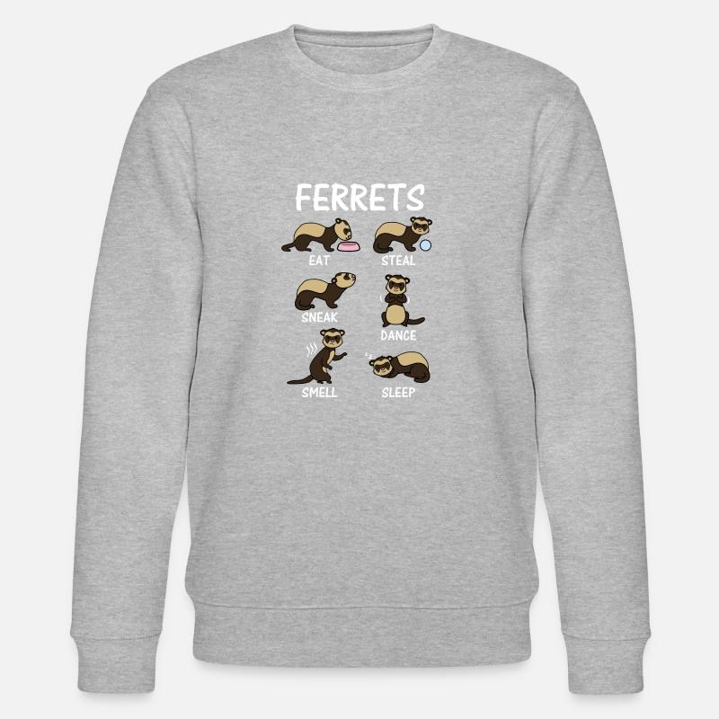 Ferret gift - Stanley/Stella CHANGER Unisex Organic Sweatshirt - heather grey