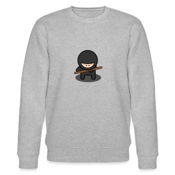 Ninja Stab - Stanley/Stella Unisex Bio-Sweatshirt CHANGER  - Grau meliert - Vorne - Nik (191cm) & Marisol (170cm)