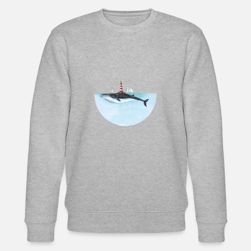 Leuchtturm-Wal - Stanley/Stella Unisex Bio-Sweatshirt CHANGER  - Grau meliert