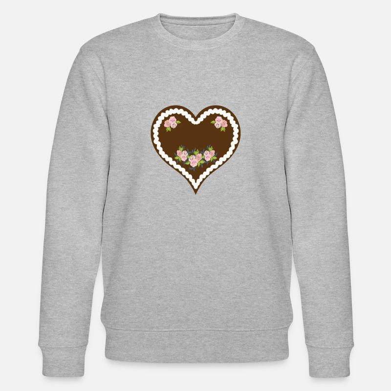 Lebkuchenherz Blanko / PERSONALISIERBAR - Stanley/Stella Unisex Bio-Sweatshirt CHANGER - Grau meliert