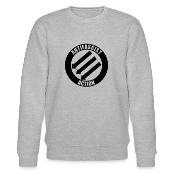 Action antifasciste - Sweat bio CHANGER Stanley/Stella Unisexe - gris chiné - Devant - Nik (191cm) & Marisol (170cm)